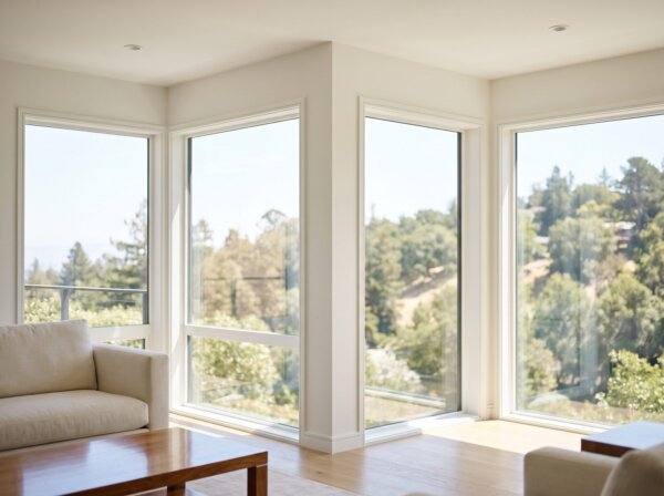 Finished drywall window returns with crisp square edges and flat reveals